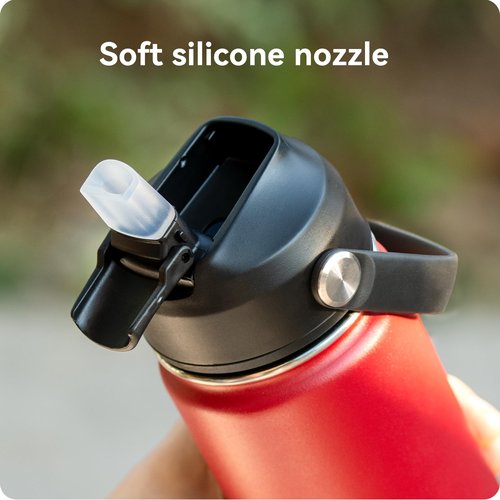 Prurex Straw Lid with Silicone Nozzle for Hydro Flask/Thermoflas/Iron Flask/Takeya/Simple Modern and More 12-64 oz 2.28" Wide Mouth Bottles,Water Bottle Accessories(1 Pack)