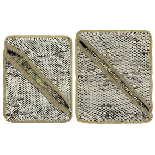 PETAC GEAR 2PCS Tactical Storage Mesh Pouch Set,Insert Modular Utility Admin Pockets,Travel Organizer EDC Bag (MC)