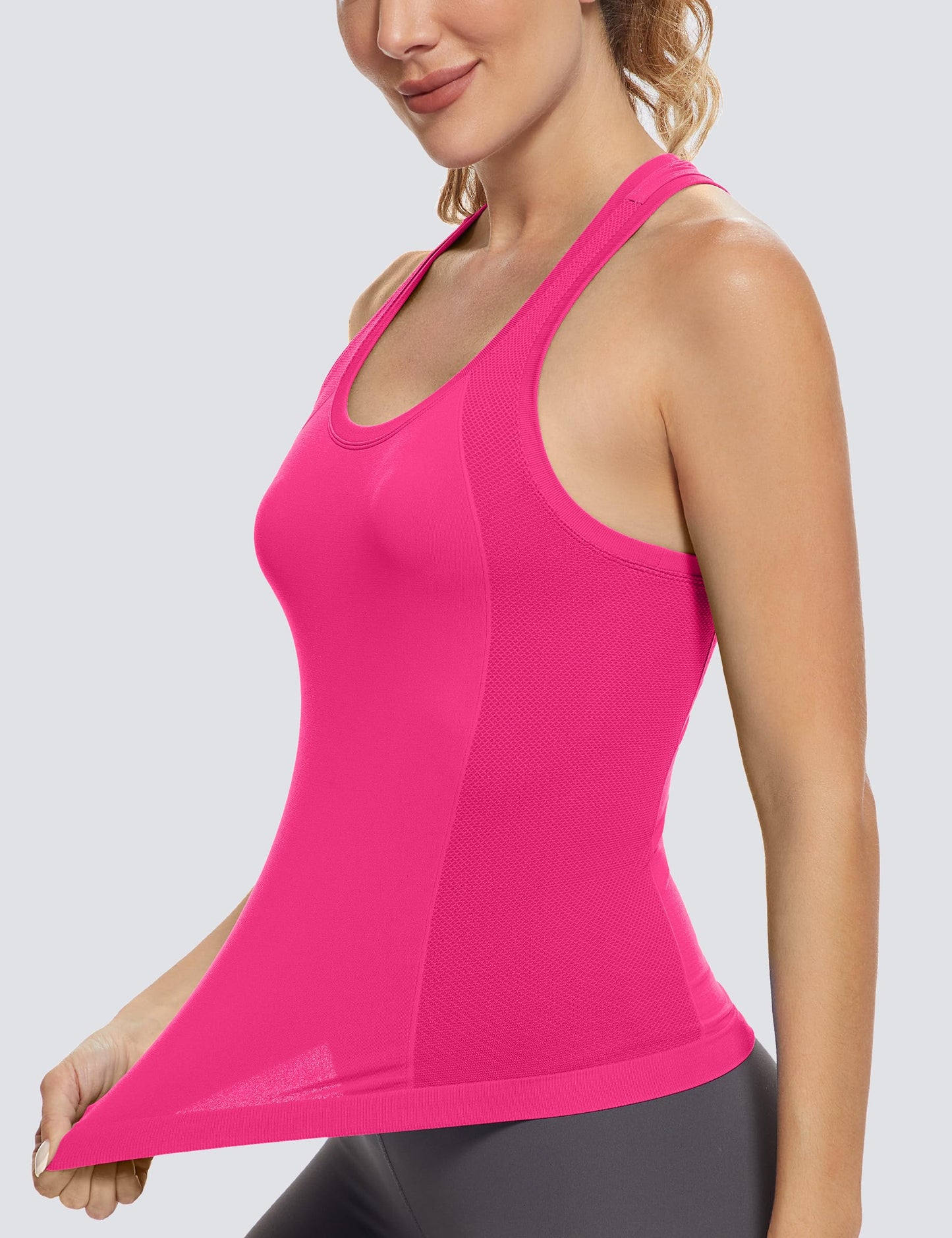MathCat Workout Tops for Women Racerback Tank Tops Seamless Running Tank Tops Muscle Tank