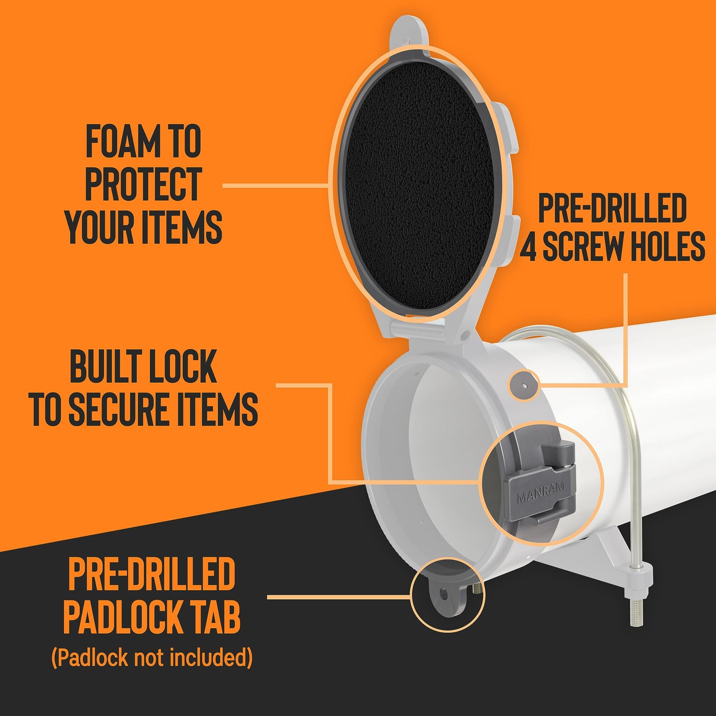 Conduit Carrier Kit 6 Inch Diameter - PVC Conduit Carrier, Mounting Hardware Included