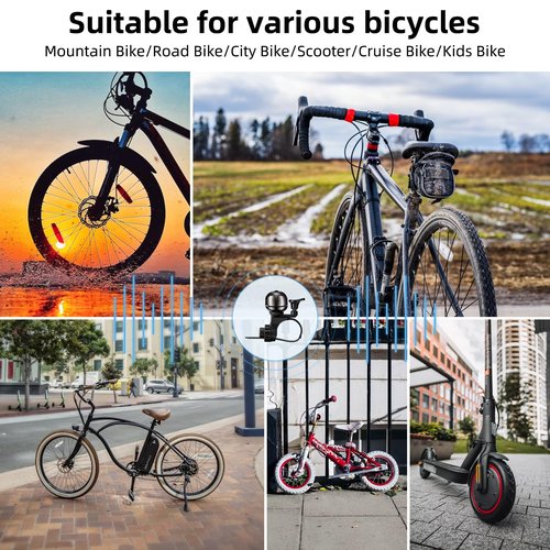ROCKBROS Bike Bell Classic Bicycle Bell Loud Sound Mountain Bike MTB Bells Bell for Bike Ring Bell for Adults for 0.82-0.86in/21-22mm Bike Handlebars…