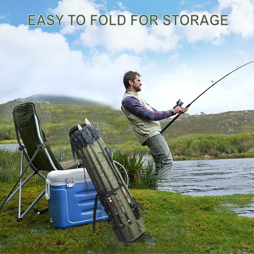 LEADALLWAY Fishing Chair with Cooler Bag and Fishing Rod Bag