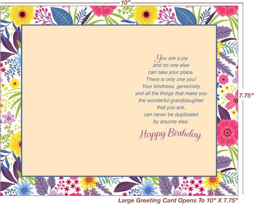Chuck's Card-O-Rama - Birthday Card For Granddaughter - Made in America - Perfect Size: Opens to a generous 10" x 7.75" - Amazing - 95368