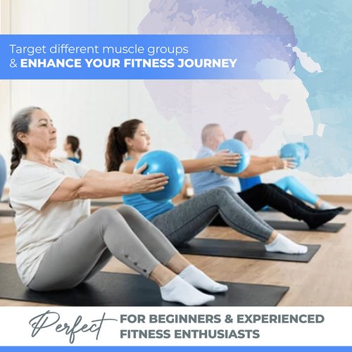 Yogalo 9-Inch Small Pilates Ball with Pump - Mini Exercise Ball for Core Training, Stability, Pilates, Yoga, and Physical Therapy. Enhance Your Workouts with Our Mini Workout Ball