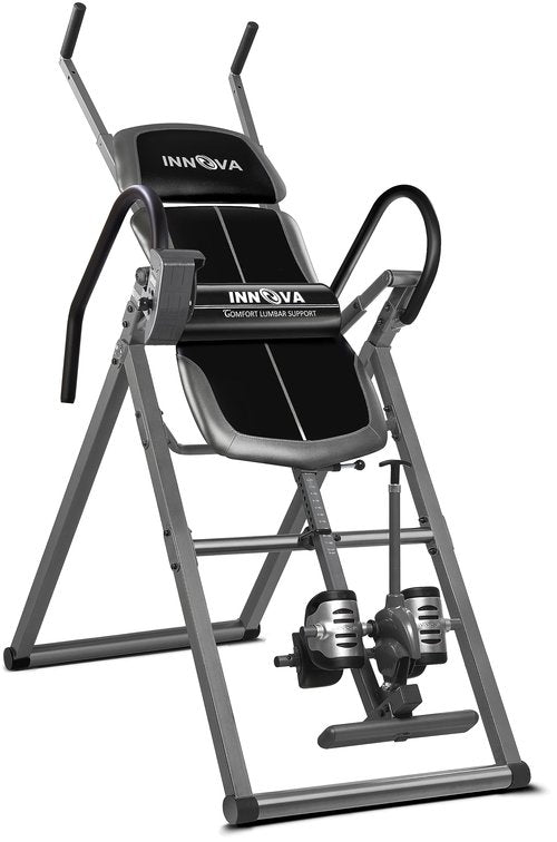 Innova ITX1200A Inversion Table with Adjustable Stretch Bars for Optimal Slope Inversion and Full Body Stretch, Silver/Black