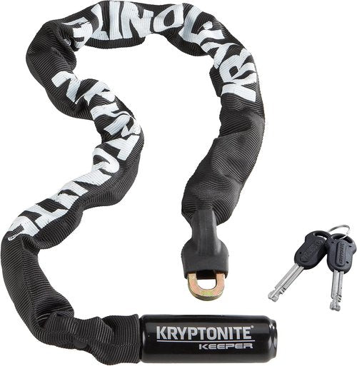 Kryptonite Keeper 785 Bike Chain Lock, 2.8 Feet Long Heavy Duty Anti-Theft Bicycle Chain Lock with Keys for Bike, Motorcycle, Scooter, Bicycle, Door, Gate, Fence