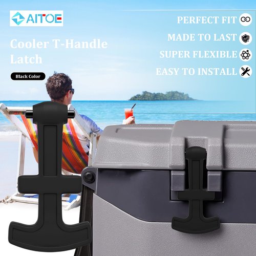 ZAITOE 2 Pack - Cooler T-Handle Latch with Hinge Pin Compatible with 25/50/ 72 Qt Ig-loo BMX/Overland Coolers Latches Replacement (Not Fit IMX Cooler)