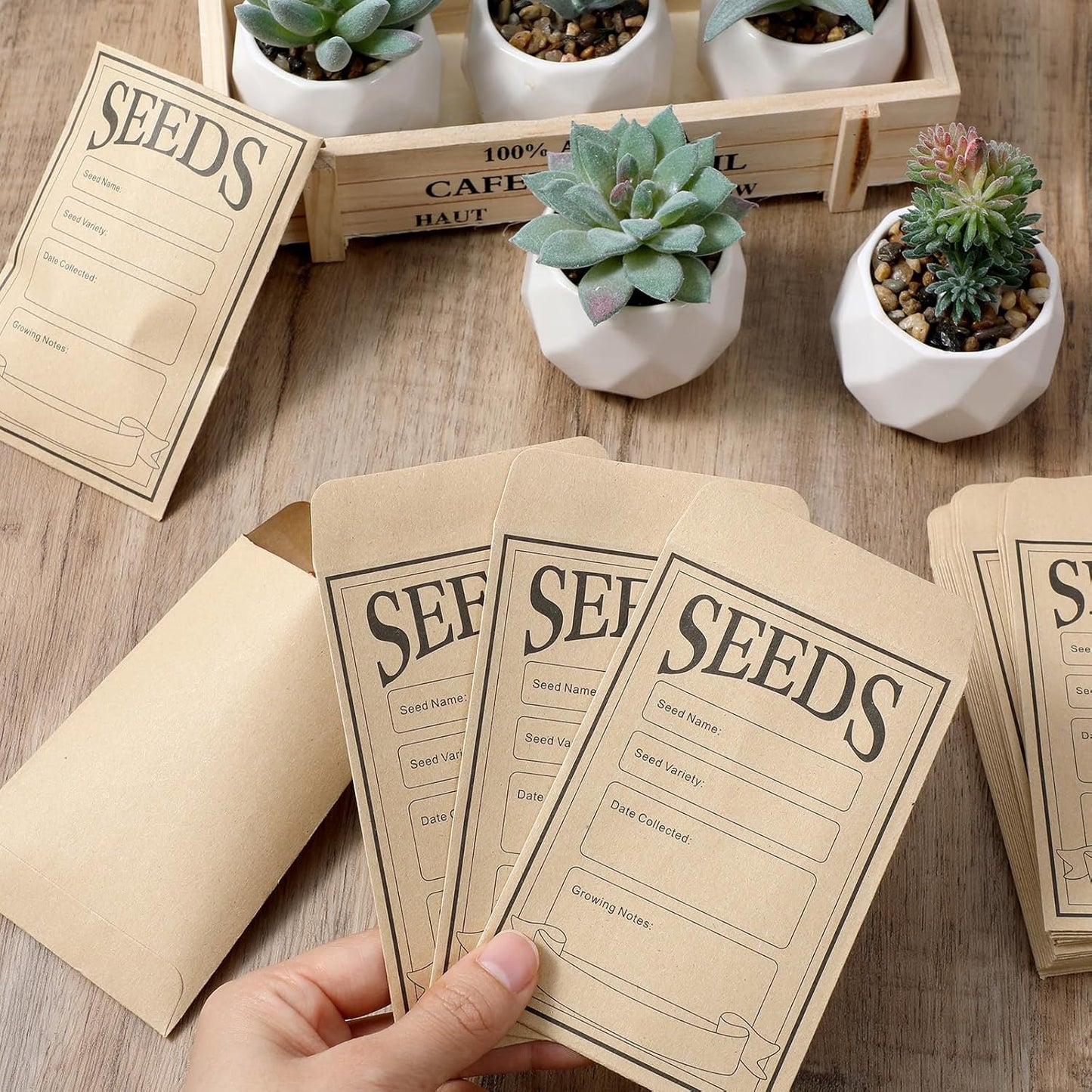 30 Pcs Seed Saving Envelopes Reusable Seed Kraft Storage Organizer Packets Envelopes for Flower Vegetable Plants Seeds Saving & Collecting 5.51 x 3.15 Inch