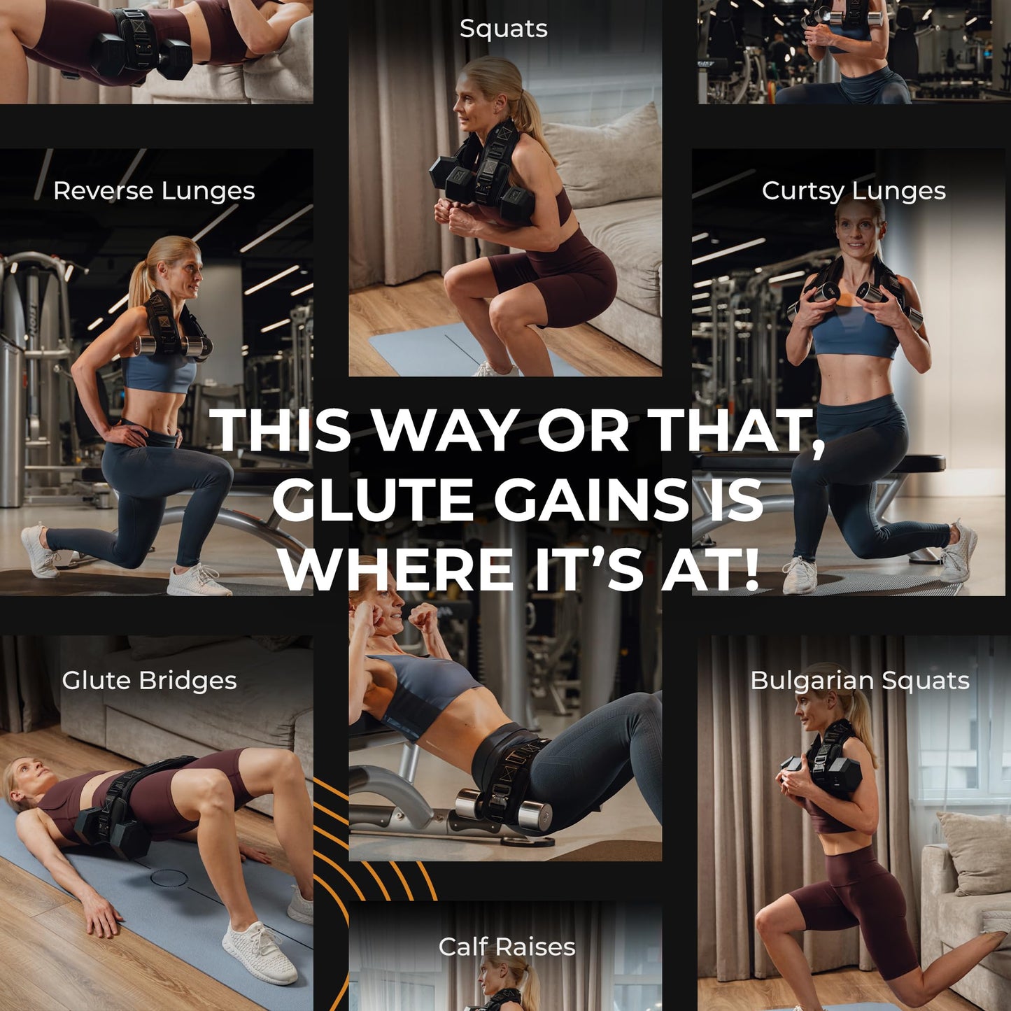 JAB Premium Hip Thrust Belt for Dumbbells & Kettlebells (Patent-Pending) Booty Belt - Up to 1400lbs - Strengthen Glutes & Hamstrings - Heavy Duty, Comfortable & Slip Resistant