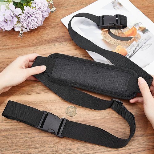 GORGECRAFT Chair Carrying Strap Adjustable Beach Chair Backpack Anti-Slip Shoulder Straps Replacement Universal for Foldable Bikes Scooter Camping Backpacking Picnics Outdoor Black 106-176cm