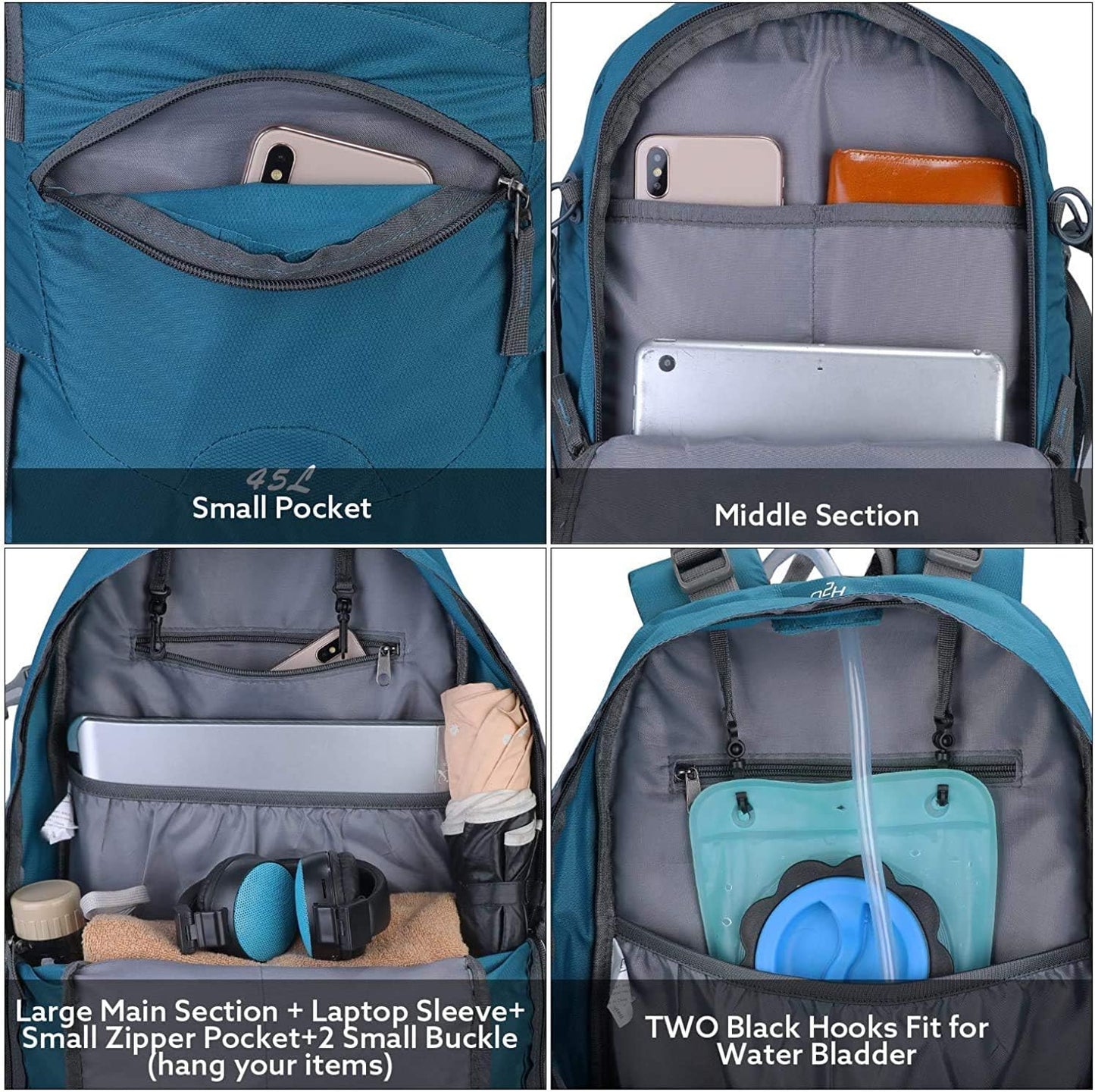 G4Free Hiking Backapck, Dark Grey, One Size