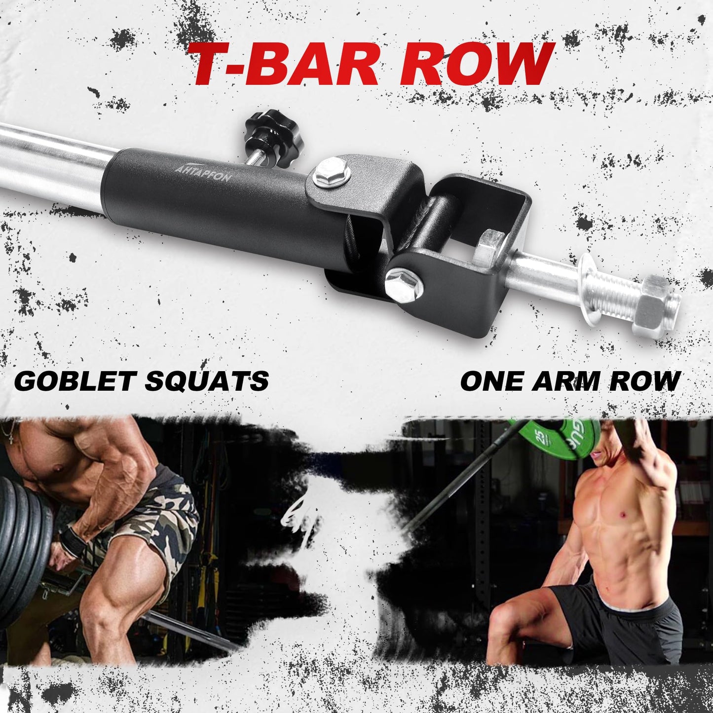 AHTAPFON T-Bar Row Landmine Attachment for Rack Mounted,Heavy Duty Row Platform for 2″ Barbell,Landmine Base-360°Rotation for 2x2"＆2x3"＆3x3" Rack