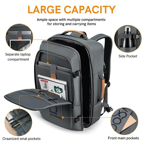 VGOAL Carry On Backpack, Travel Backpack Expandable with Packing Cubes, Weekender Backpack for Men Women (FG6318)