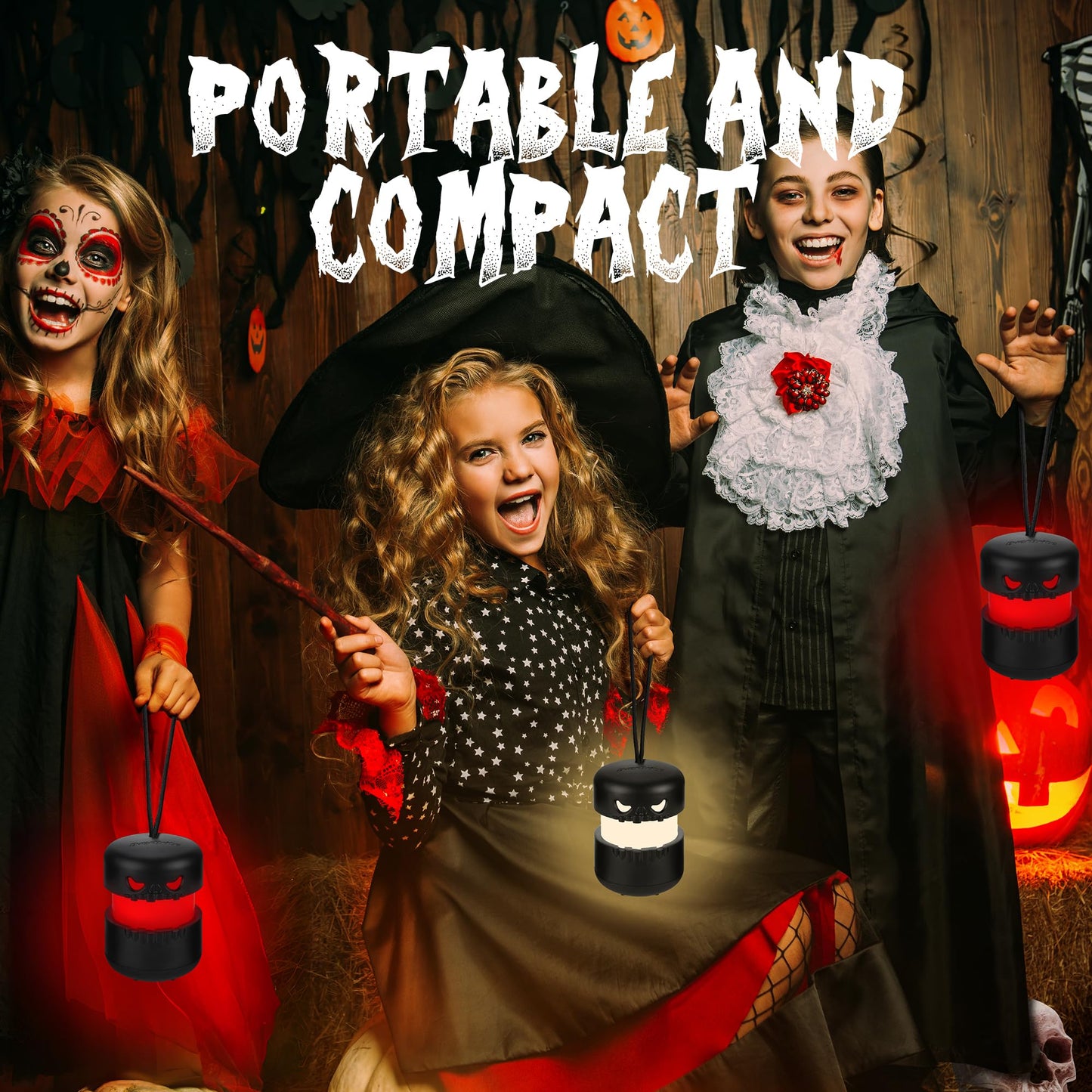 EverBrite 6-Pack Halloween Pumpkin Lantern 6-Pack Halloween Skeleton Camping Lantern