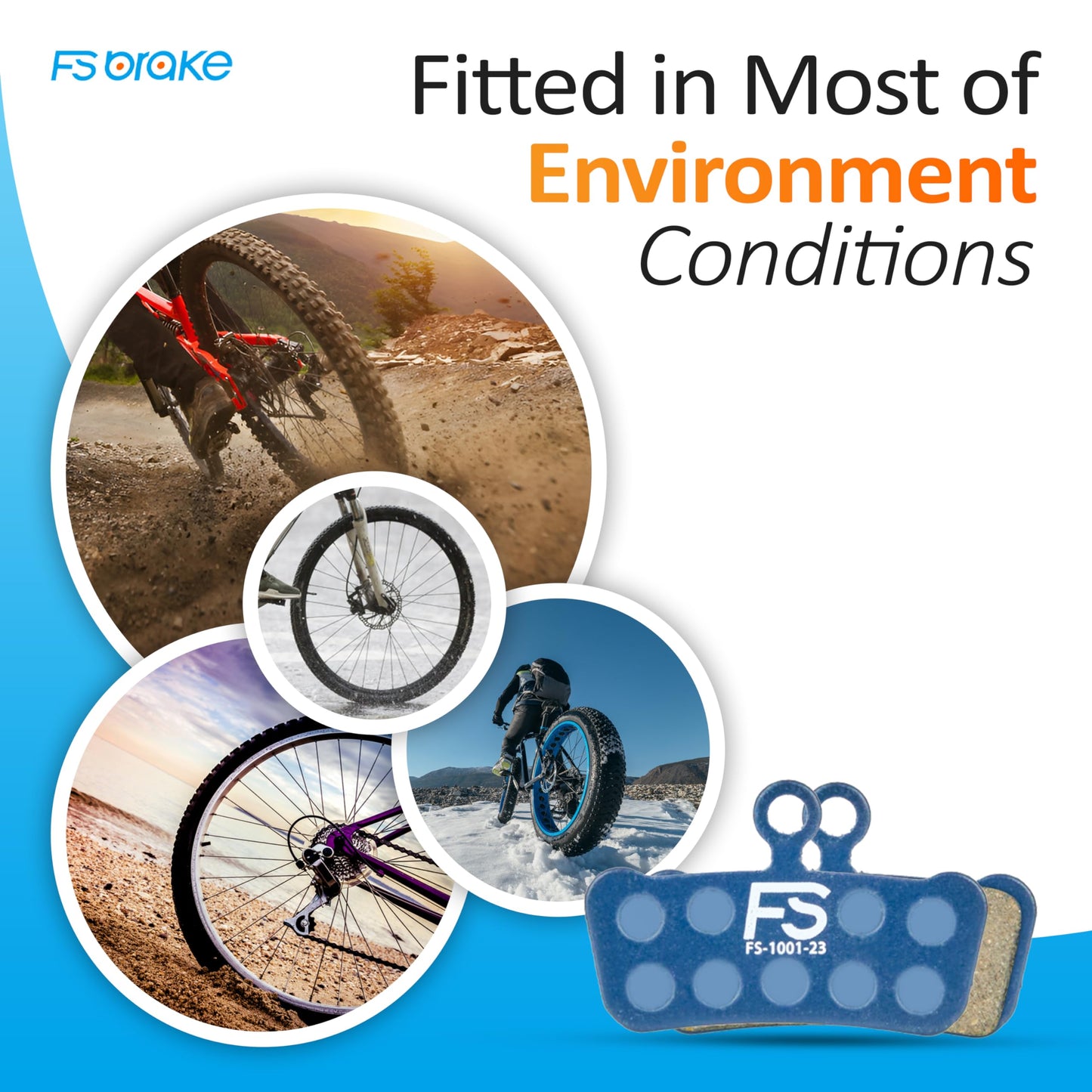 FS-EEX Hybrid Ceramic-Carbon Disc Pads Compatible with SRAM G2 / Guide R/RS/RSC, Avid Elixir 7/9/XO | Precision Braking for MTB, eMTB, XC, Trail & Racing