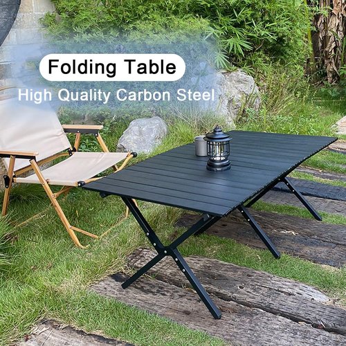 ZYAWP Folding Camping Table with Carry Bag Lightweight Roll-Up Table Aluminum Folding Camp Table That Fold Up Portable Beach Table for Hiking BBQ Party