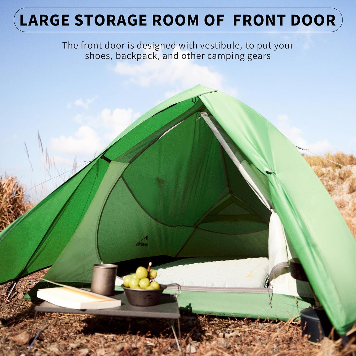 Naturehike Cloud-Up 1 Person Tent, Lightweight Backpacking Tents for One Man, Waterproof Ultralight One Person Tent for Camping Hiking Backpacking