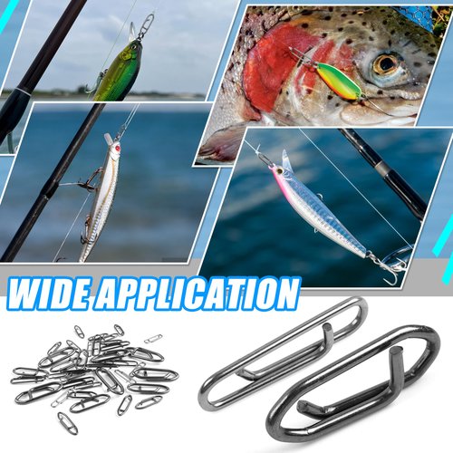 OROOTL Fishing Snaps Clips Kit, 165pcs Power Fishing Clips High Strength Fishing Snaps Fishing Power Speed Clips for Fishing Lure Quick Change Freshwater Saltwater Fishing Connector Tackle