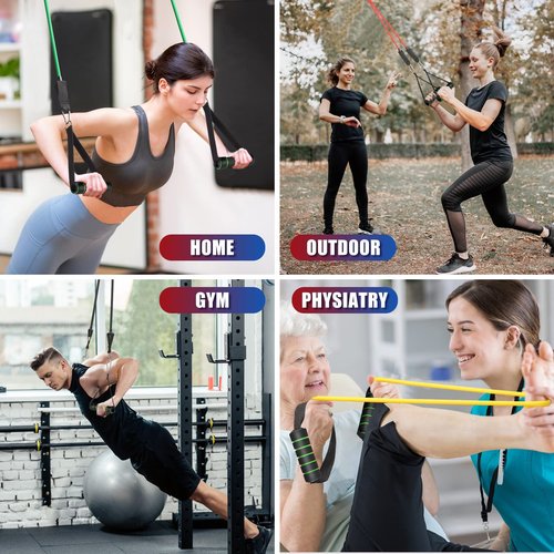 WIKDAY Resistance Bands for Working Out Exercise Bands Workout Bands Set for Men Women Body Stretching, Crossfit Training, Home Workout, Physical Therapy, Booty Legs