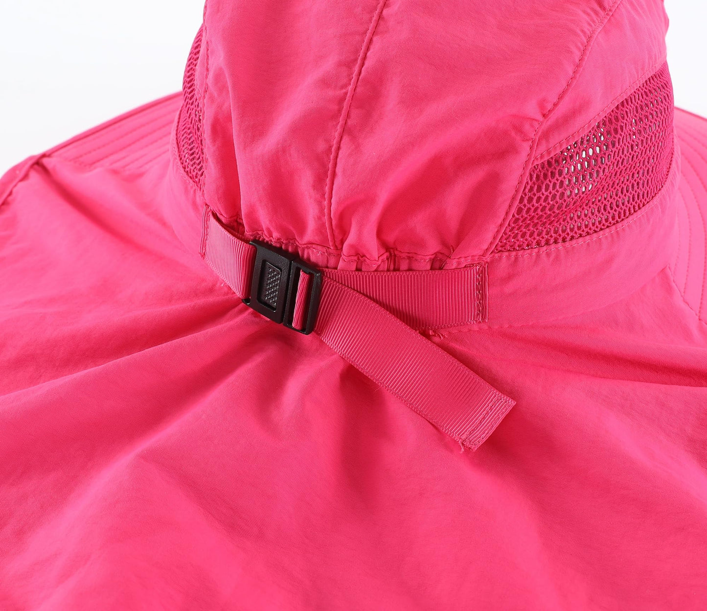 Home Prefer UPF50 Wide Brim Kids Sun Hat Neck Flap Girls Sun Protection Beach Hat Hot Pink Large