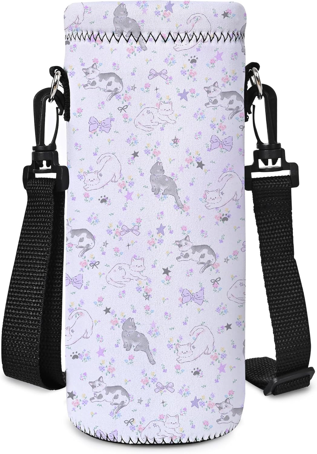 Insulated Neoprene Water Bottle Carrier | 24oz/32oz Sling Holder for Walking