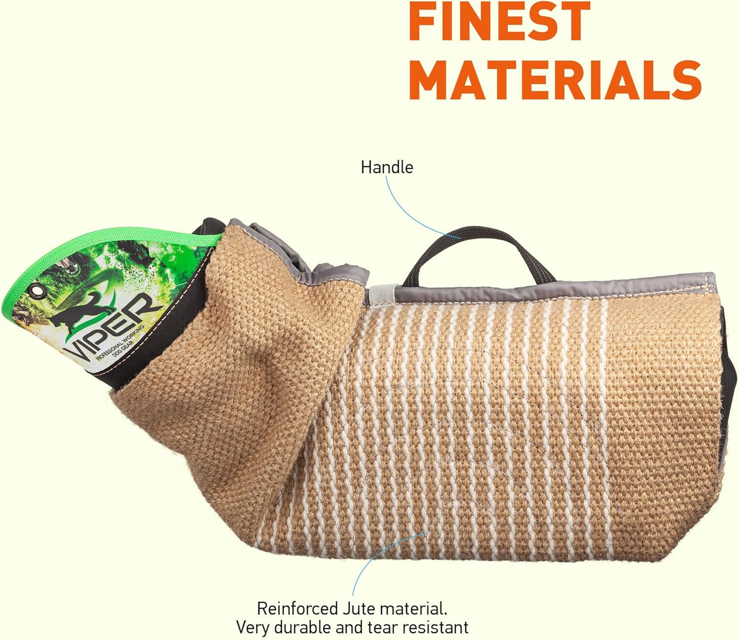 Viper Multi Level Dog Bite Sleeve with 3-Way Adjustable Bite Bar - Left Hand (Sleeve with Synthetic Cover)