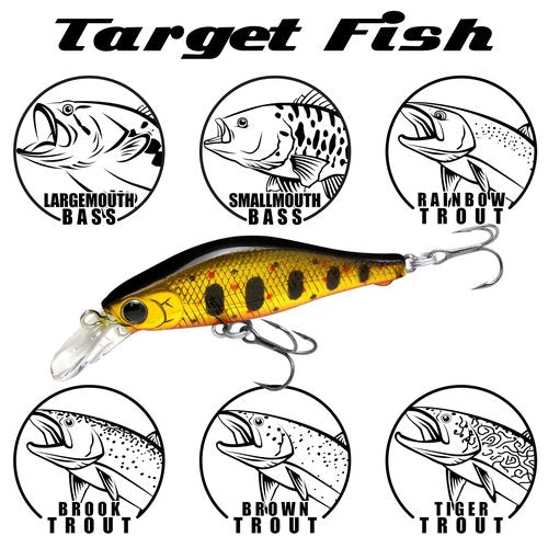 LUCKY CRAFT Fishing Lure Pointer 45S - Trout Lure, Jerkbait (276 Laser Rainbow Trout)