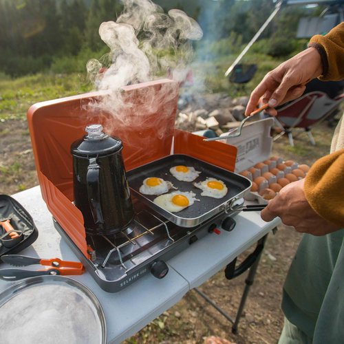 GSI Outdoors Bugaboo High-Performance Ceramic Coated 10" Square Fry Pan with SureLock™ Folding Handle