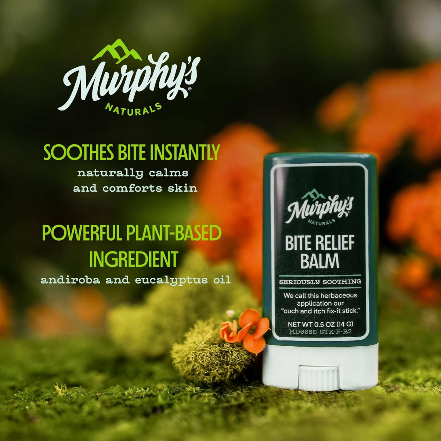 Murphy’s Naturals Insect Bite Relief Balm, Travel-Friendly, Soothes Bug Bites with Plant-Based Oil, Fast-Acting, Easy Application, 0.75oz