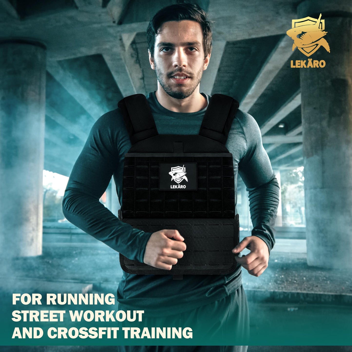 Adjustable Weighted Vest, Tactical Weight Vests for Men and Women, Body Weight Vest for Strength and Endurance Training, Fitness, Running, WODs (Black-1)