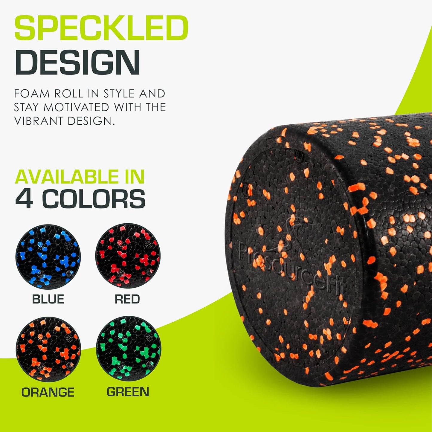 ProsourceFit High Density Foam Rollers 12 - inches Long, Firm Full Body Athletic Massage Tool for Back Stretching, Yoga, Pilates, Post Workout Muscle Recuperation, Black/Green