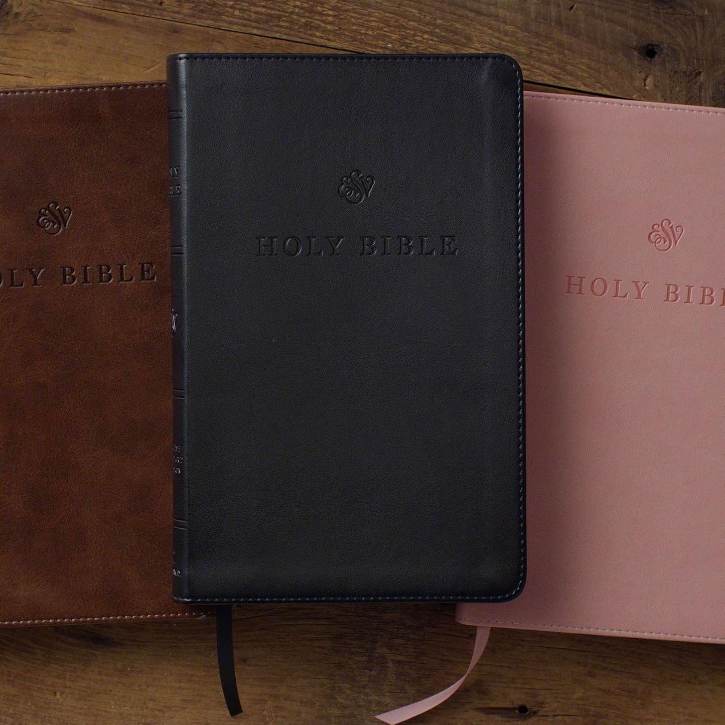 Custom Personalized Pink ESV Bible | Small Text | Blush Pink Engraved Name | Faux Leather Premium Church Bible | English Standard Version Translation with Lay Flat Design