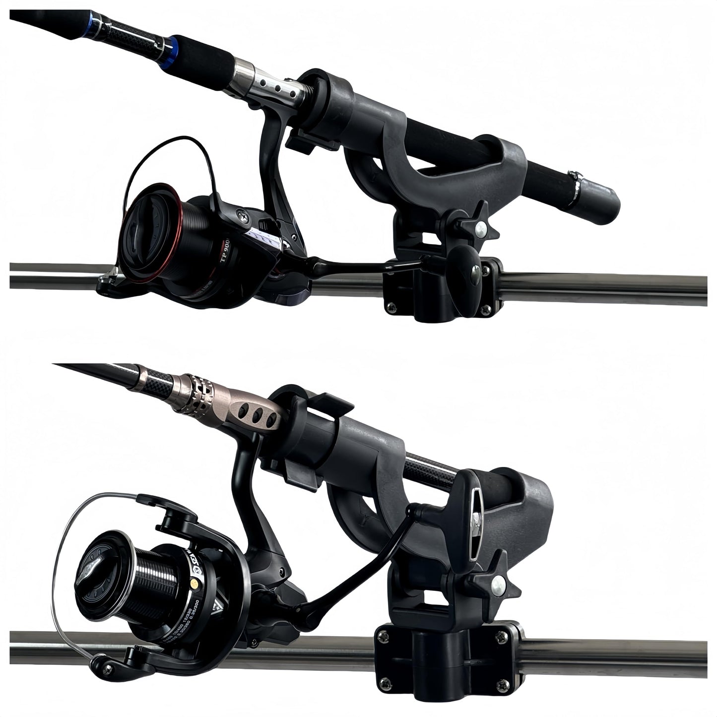 HiUmi Adjustable Rotatable Plastic Fishing Rod 3 Mount Rack Holder Bracket Boat Canoeing Rowing Mount Kit Kayak Side Rod Holder (RH50-4Pack)