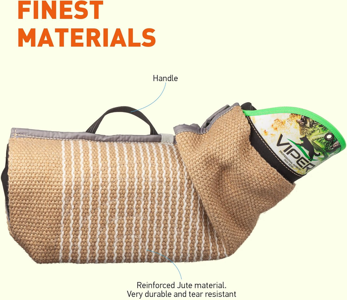 Viper Multi Level Dog Bite Sleeve with 3-Way Adjustable Bite Bar - Left Hand (Sleeve with Synthetic Cover)