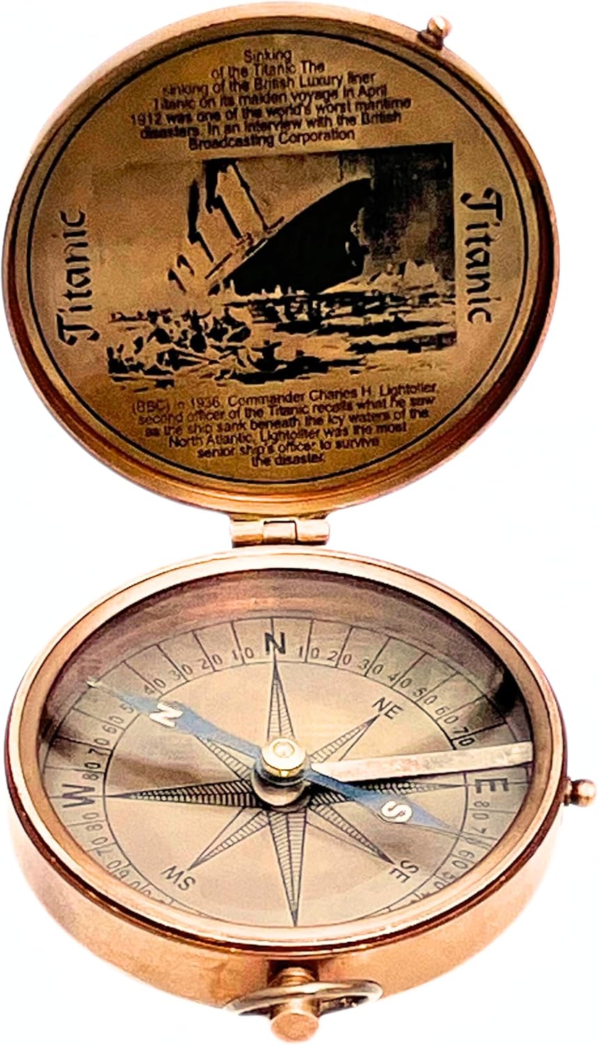 Authentic Antique Titanic Compass - Vintage Brass Finish Nautical Gift for Collectors