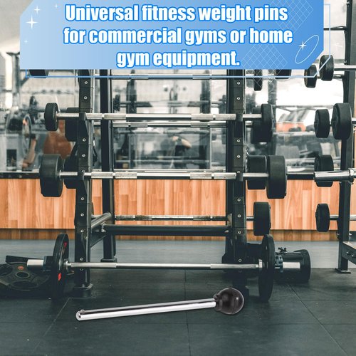 Weight Stack Pin, 3/8in Diameter 4.4in Locking Space Round Durable Heavy Duty Drop Set Dropset Weight Plate Selector Pin Extender Pin Exercise Machine Accessories Parts for Gym Family(Black, Silver)