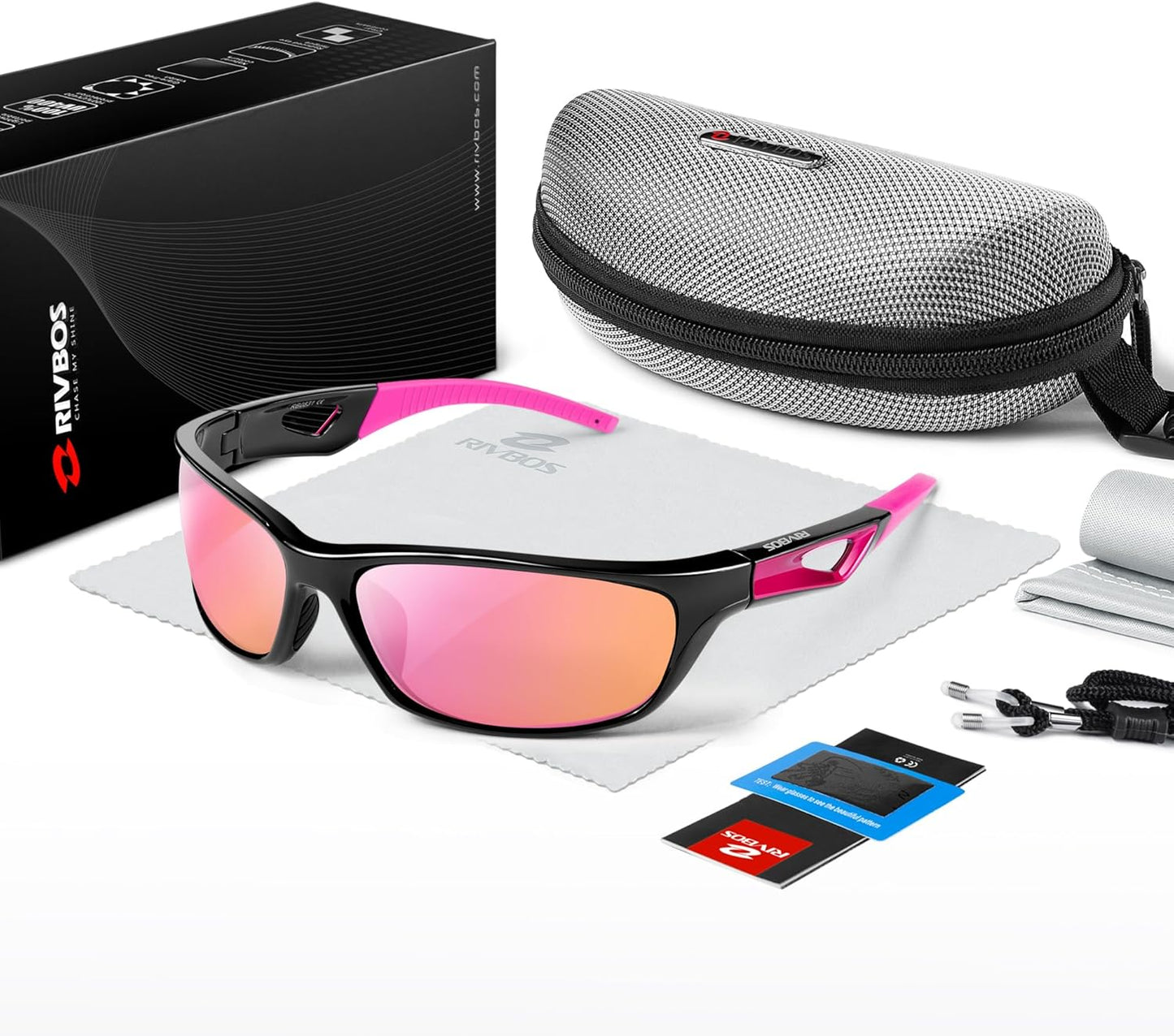 RIVBOS Polarized Sports Sunglasses Driving Sun Glasses Shades for Men Women Tr90 Frame for Cycling Fishing Running RB831
