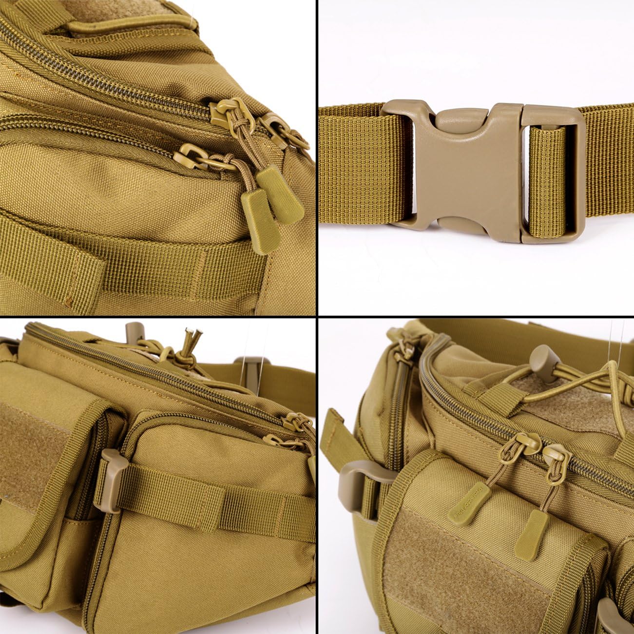 ArcEnCiel Tactical Fanny Pack for Men Waist Bag Hip Belt Outdoor Hiking Fishing Bumbag with Patch