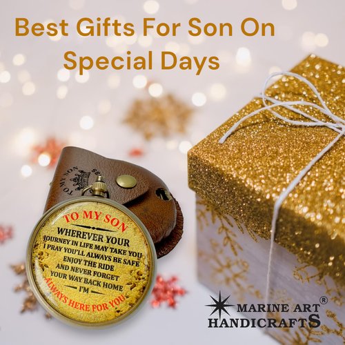 to My Son Never Forget That I Love You Motivational Gift Inspirational Quote Engraved Handmade Compass Boy’s Room Décor Graduation Back to School Birthday Sentimental Gift for Son from Mom and Dad
