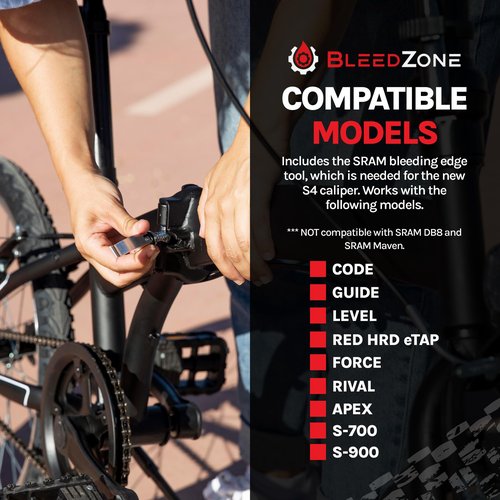 BleedZone Bleeding Edge Adapter Tool for SRAM Brake Bleed Kit, Bike Hydraulic Brake Bleed Kit, Bike Bleeder Caliper Fitting, Bicycle Maintenance, Bleeding Adapter, SRAM DOT 5.1 Brake Fluid Compatible