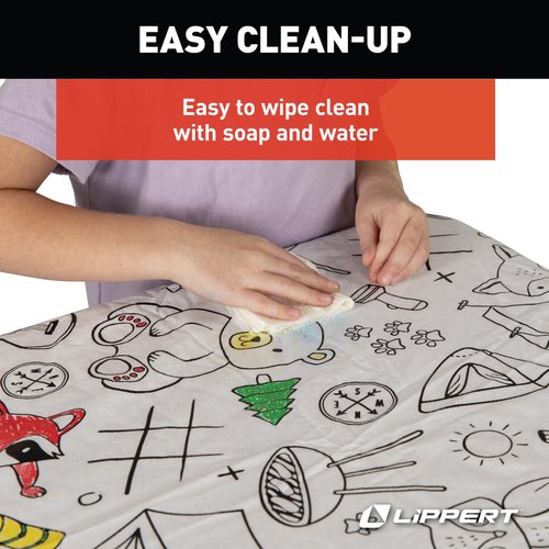 Lippert Color Escape Vinyl Tablecloth/Bench Cover Set for Camping and Picnics with 100% PEVA Material, Waterproof and Stain-Resistant Fabric - 2023051696