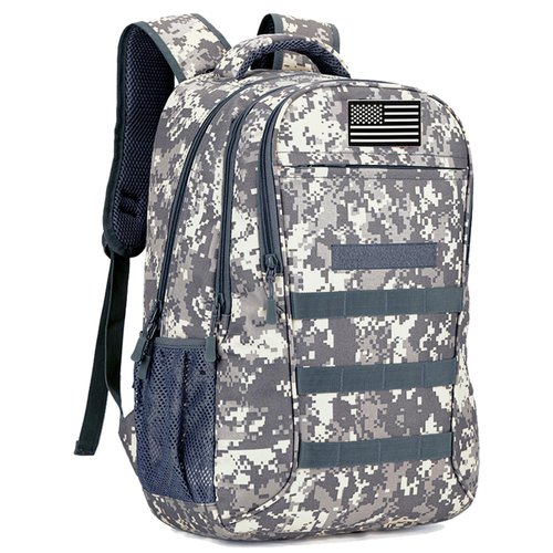 gulimirror Camo Backpack 40L Military Elementary Middle School Boys Backpack Molle with USB Charging Port & Flag Patch
