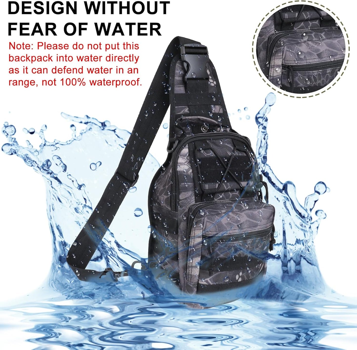Tactical Waterproof Sling Backpack - Molle Crossbody Chest Bag for Outdoor EDC