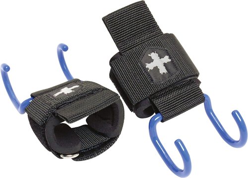 Harbinger Lifting Hooks for Weightlifting - Durable Black & Blue Grip
