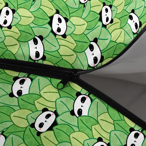 XYNHML Cartoon Panda Camping Sleeping Bags for Adults Kids Boys Girls Cold Weather Warm Backpacking Kawaii Animals Green Leaf Sleeping Bag for All Seasons Camping, Camping Gear Equipment, Traveling