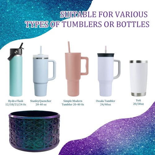 CEDIDJAC Silicone Boot for Stanley Cup 20/30/40 Oz，for IceFlow 20/30 Oz，for Hydroflask Boot 12-24 Oz，for Owala Tumbler 40 oz,Bottom Protector for Stanley Cup Accessories (Woven Pattern Emerald)