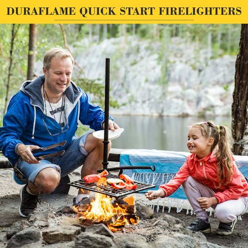 Duraflamme Firelighters for Indoor & Outdoor Use–Easy Use Firelighter for Quick Ignition–Versatile Lighter for Barbecue Fire Pit Fireplace & Camp Fire–12pk W/ Satisfying Customers Travel Tissue Pack