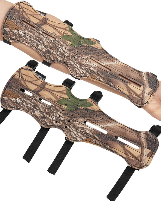 TOPARCHERY 12" Cow Leather Arm Guard Protector with 4 Adjustable Straps