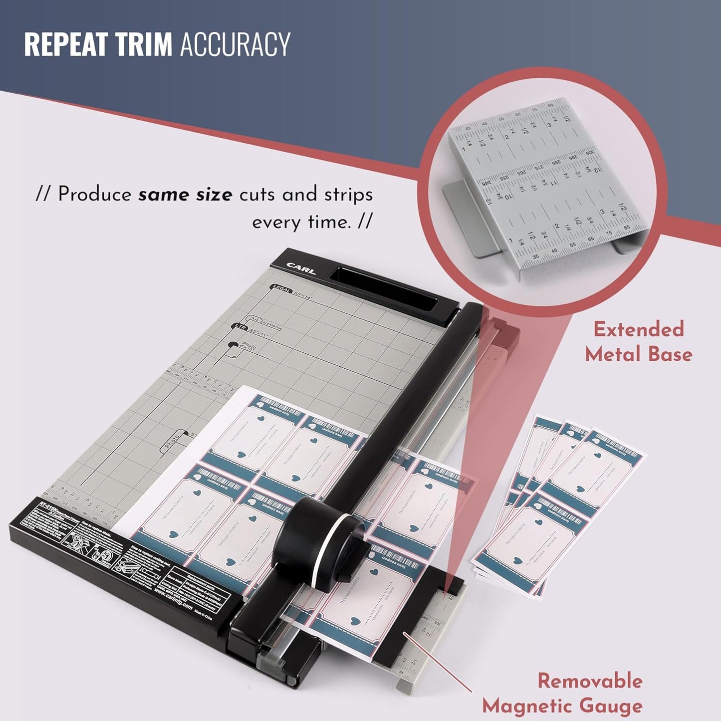 CARL, Professional Rotary Paper Trimmer 15-inch, 15 Sheet Cutting Capacity, Black and Silver