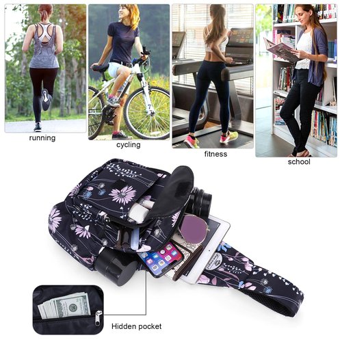 HUA ANGEL Floral Sling Bag, Small Lightweight Crossbody Shoulder Chest Bag for Men & Women Compact Travel Hiking Mini Daypack